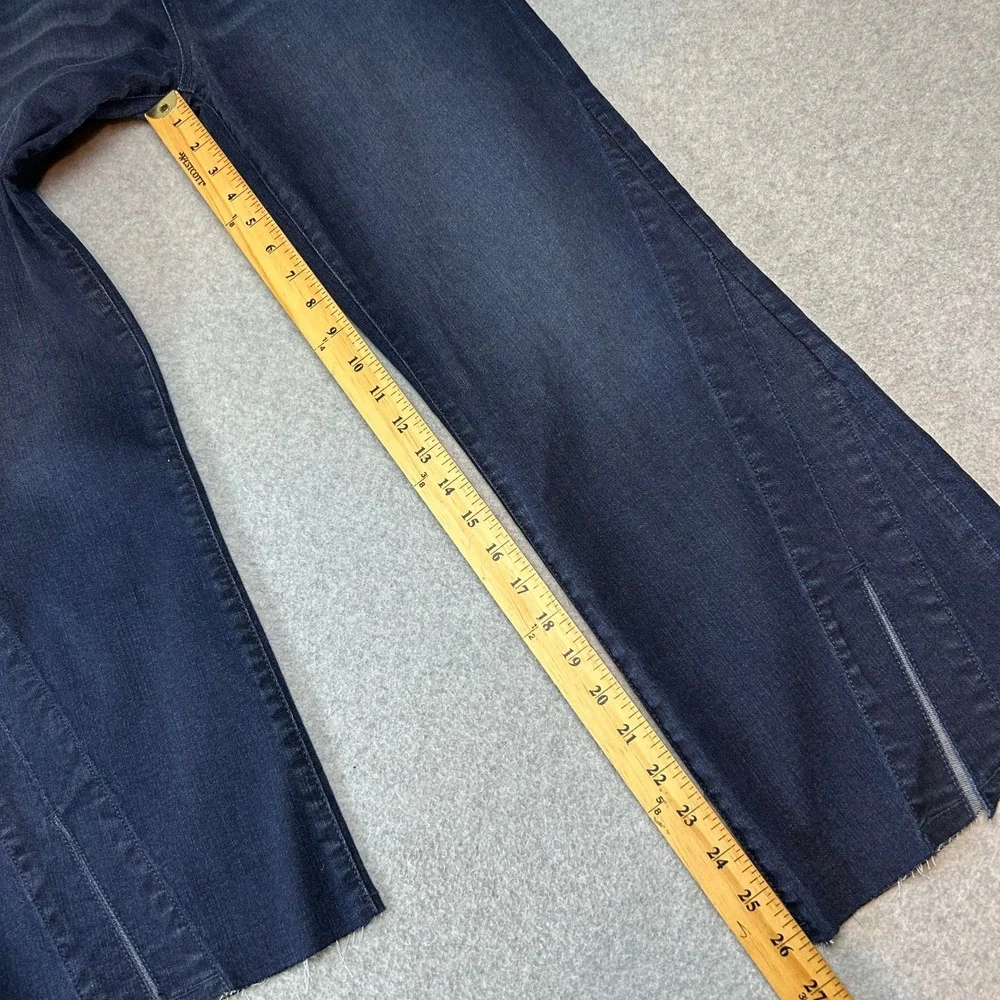 Liverpool The Gia Glider Crop Jeans Twisted Split Hem Dark Wash Denim Size‎ 8 29